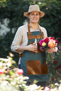 FELCO 490 Gartenschürze Frau mit Blumen